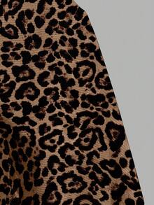 Slaydiva 百搭豹纹罗纹面料，舒适大码吊带背心/吊带衫，休闲简约，适合夏季穿着 - 棕色 - 查看 4