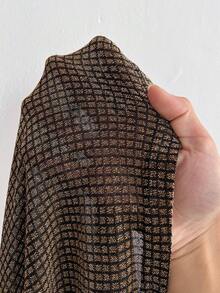 Viva Relle Women's Plus Size Brown Knitted Fabric Round Neck Long Sleeve Mini Party Night Out Club Night Out Club Bling Dress Autumn - Gold - View 9