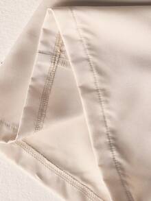 Juhart 大码女式梭织常规春秋优雅办公室长袖翻领连体裤，杏色 - 杏色 - 查看 8