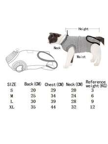 1pc Soft And Thin Cat Spay & Neuter, Weaning Recovery Outfit, Flexible 4-Leg Design To Prevent Licking, Warm - Red - View 3