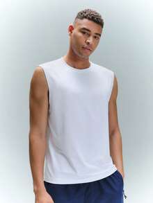 Driftmere 男士素色背心上衣 - 白色 - 查看 4