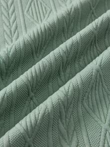 Mercer Haus Men's Textured Design Polo Shirt , Suitable For Summer Tropical Holiday Vacation In Hawaii. - Green - View 5