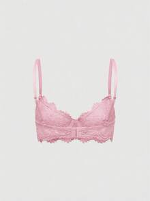 ROMWE Set de 3 bralettes casuales sin aros con adorno de encaje - Multicolor - Ver 10