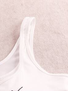 GlowEve Petite 女士休闲骑士印花纽扣设计背心 - 白色 - 查看 5