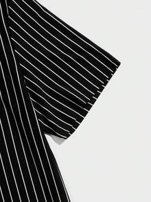 NEON BLANC 男式字母图案贴片条纹T恤，夏季 - 黑色 - 查看 5