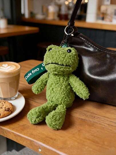POKOJA LAND POKOJA LAND 1个装青蛙造型钥匙扣，独特钥匙圈，小巧礼物，女士包包挂饰，毛绒娃娃吊坠，冬季斜挎包圣诞礼物创意，包包配饰，春夏皆宜