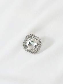 SHEIN PETITE CURVE Bộ đồ 2 món dành cho nữ cỡ lớn, gồm áo thun ngắn tay và chân váy midi đính đá hoa, kiểu dáng thường ngày. - trắng - Xem 4