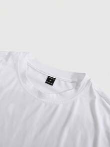 Manfinity Roghcode Men's Casual Letter & Portrait Graphic Round Neck Short Sleeve T-Shirt, Summer - White - View 3