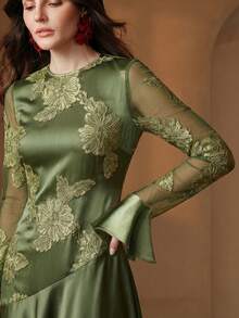 Anewsta Đầm phối nhiều lớp, thích hợp cho mùa xuân, mùa hè, lễ hội, những dịp trang trọng, kỳ nghỉ, du lịch và mặc thường ngày. - Màu xanh Ô liu - Xem 6