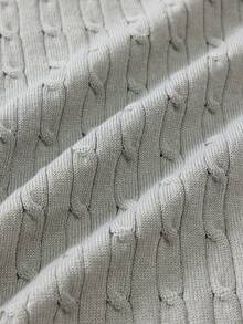 Manfinity Homme Casual Men's Light Grey Knit Tee With Round Neck And Regular Hem Grey Knit Top Men , Suitable For Summer Tropical Holiday Vacation In Hawaii. - Light Grey - View 5