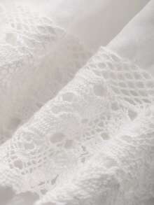 FRIFUL Women's Contrast Lace Maxi Flared Skirt - White - View 6