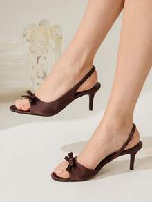 CUCCOO CHICEST Giày sandal cao gót thời trang dành cho nữ, thích hợp mang hàng ngày. - Cà phê nâu - Xem 2