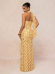 Lumalex 新款春夏波点网纱荷叶边优雅度假长裙 - 彩色 - 查看 9