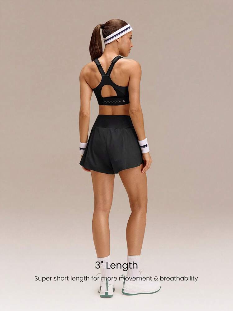3" VitalSwift Short de course à taille réglable avec fente haute, séchage rapide, avec short intégré, poches latérales, bandes antidérapantes. Convient pour la course, le jogging, l'entraînement, la salle de sport. Impact moyen