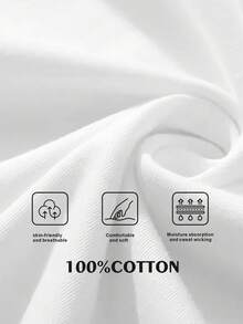 Velminro Men's Wave Print Round Neck Short Sleeve Loungewear Top - White - View 7