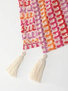 GlowEve Women's Casual Striped Fringe Hem Trench Coat - Multicolor - View 3