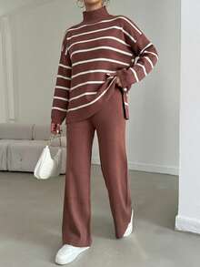 Women Sweater Co-Ords - Rusty Rose - View 3