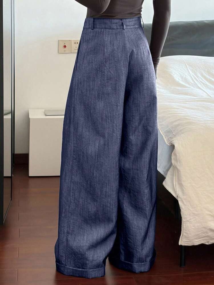 Women's Loose Wide Leg Pants, Elegant Formal Trousers For Summer