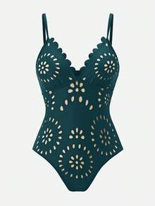 Swim Oasis 26SS 春夏度假沙滩成熟优雅波西米亚风吊带半身裙连体泳衣套装 - 綠色 - 查看 5