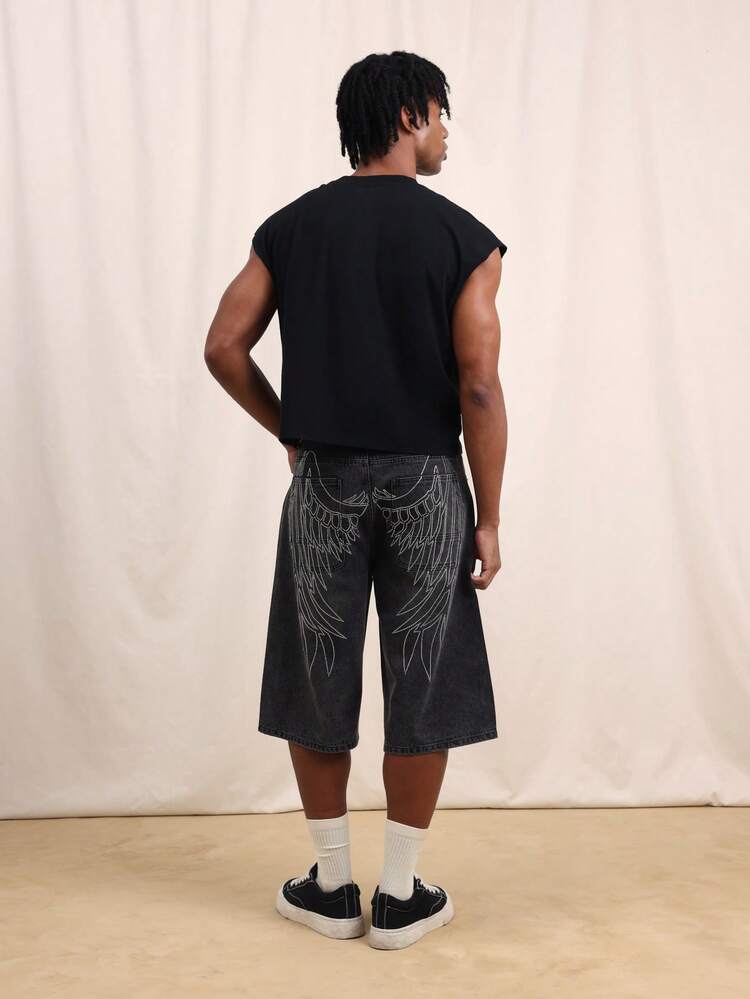 SUMWON Crop Fit Washed Tank Top With Gothic Flame Graphic And Text Print Sleeveless Muscle Tee Summer Festival Style