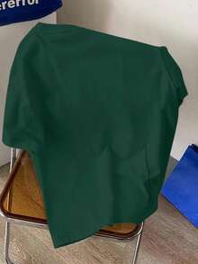 Manfinity Joysei 橄榄绿色品牌男士字母棕榈树印花圆领短袖休闲修身 T 恤 - 墨綠色 - 查看 2