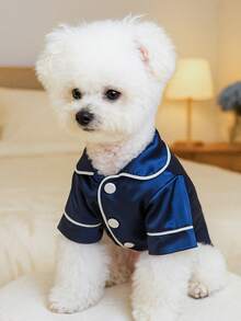 PETSIN 1pc Satin Pet Pajamas, Light Luxury Style Cat And Dog Home Clothes, Soft And Comfortable Pajamas - Multicolor - View 5