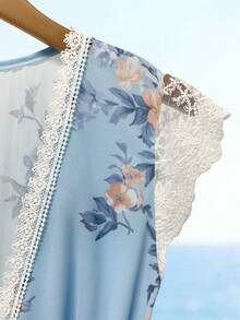 EMERY ROSE 女士编织优雅夏季长裙，适合度假 - 藍色 - 查看 3