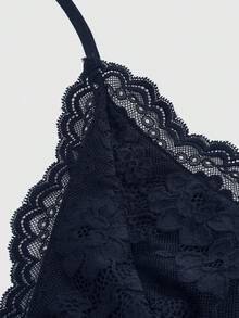ROMWE PUNK Atasan Kasual Wanita Model Halter dengan Tali Renda dan Potongan Pas Badan - Royal Blue - View 7