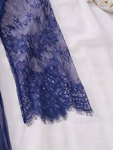 4pcs/Set Sexy Lace See-Through Lingerie Set For Summer For Going Out - Blue - View 6