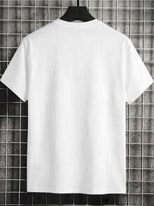 Velminro 男士眼睛图案标语印花短袖家居服上衣 - 白色 - 查看 3