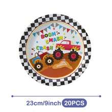 Black And White Plaid Mountain Bike Disposable Plates, Napkins And Cups Set, Serves 20 Guests. This Disposable Party Supplies Set (Including Plates, Napkins And Cups) Is Perfect For Birthday Parties, Weddings And Family Picnics. - View 10