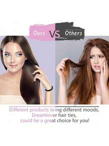 Dây buộc tóc co giãn tối giản, không đường may, phù hợp cho nữ giới sử dụng hàng ngày, dây buộc tóc đuôi ngựa thông thường, băng đô tóc. - Nhiều màu - Xem 3