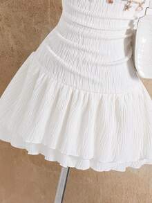 Sparklyn 少女度假休闲海星吊坠装饰无袖连衣裙 - 白色 - 查看 3