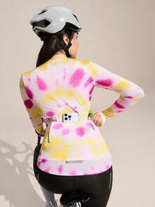 Exploreva 女士长袖扎染骑行服 - 藍色 - 查看 6