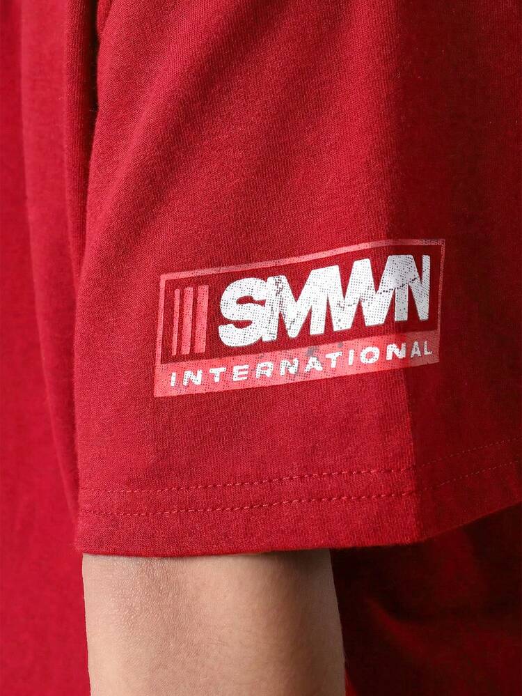ボーイズ ニューヨーク インターナショナル グラフィックプリントTシャツ レーシングスタイルのパッチとテキスト