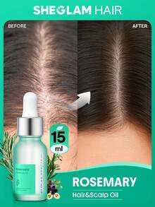 SHEGLAM HAIR 迷迭香頭髮和頭皮油 -15ml/0.5Fl Oz，護髮精油，迷迭香保濕精華油，平衡頭皮皮脂，舒緩乾燥頭皮，增加光澤和彈性，滋養毛囊，富含迷迭香油，澳洲堅果籽油和葡萄籽油，適合敏感頭皮和頭皮屑人士 生日 禮物 粉紅色的 氛圍 化妝品 派對 海灘 旅行 露營 學校 校園 節慶 玫瑰 展示 女孩 魅力 最好的 婦女節 愛自己 春天 護髮 - 迷迭香 - 查看 1