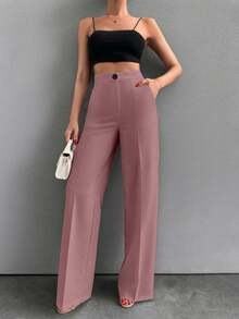 SHEIN Cottnline Beige Basic Pants, Fashionable Suitable For Summer - Pink - View 6