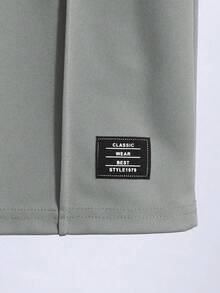 SHEIN Mirajuku 2件套青少年男童夏季休闲短袖T恤和短裤套装 - 灰色 - 查看 4