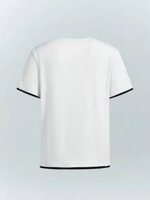 Driftmere WHITE SHARK 男士时尚休闲多功能二合一短袖T恤，春夏款 - 白色 - 查看 2