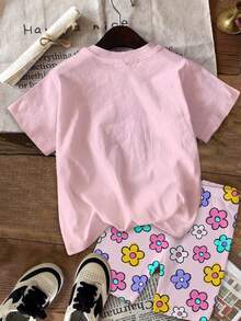 Bộ 2 món cho bé gái tuổi teen, kiểu dáng thường ngày, họa tiết hoạt hình Capybara dễ thương, hoa văn nhiều màu sắc, màu kem hồng, áo thun cổ tròn tay ngắn và quần legging bó sát, thích hợp mặc hàng ngày vào mùa xuân/hè, đi nghỉ mát, dã ngoại, phong cách Y2K, dễ thương, thoải mái cho trẻ em, thời trang thu đông cho trẻ em, phong cách mới mùa thu, thời trang hoa nở, bộ đồ hai mảnh cho bé gái, dễ chịu, dễ thương, thoải mái, phong cách mùa xuân và mùa hè ấm áp, mùa hè, đi nghỉ mát, nhuộm tie-dye, bộ màu hồng. - Nhiều màu - Xem 3