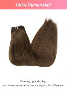 100% Real Human Hair 9PCS Straight Clip In Hair Extensions 148G 14-24 Inch Chocolate Brown Color Double Weft Invisible Clip Hair Extensions Remy Natural Human Hair For Women Girls Daily Use - S4A - View 4