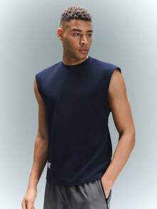 Driftmere 男士字母貼布背心上衣 - 藏蓝色 - 查看 5