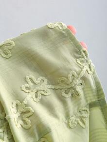 Sweetra Women's Green Strapless Embroidered Floral Dress, Summer - Mint Green - View 3