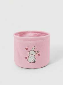 ROMWE Kawaii Giỏ đựng đồ di động dung tích lớn họa tiết thỏ hoạt hình dễ thương - Thỏ hồng - Xem 1