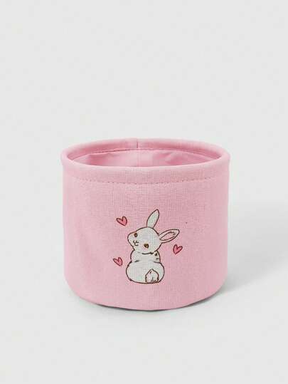 ROMWE Kawaii Cartoon Cute Rabbit Pattern Portable Large Capacity Storage Basket