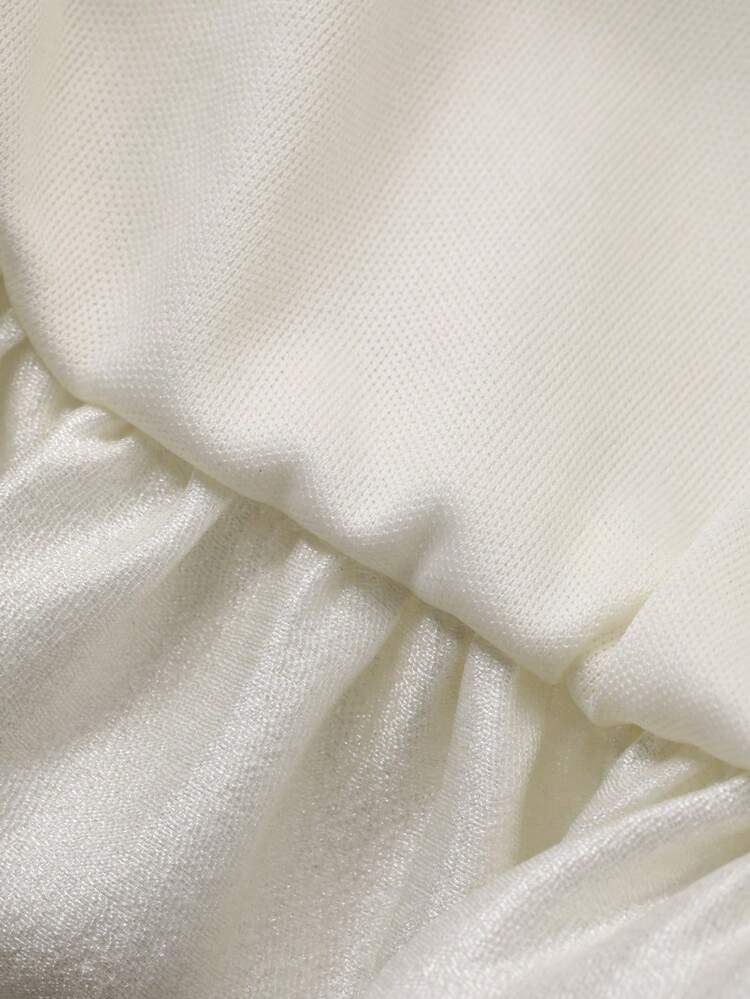 Spring & Summer White Petal Sleeve Fishbone Splice Casual Sweet Girl Valentine's Day Wedding Party Banquet Formal Dress, Fashion Party Slim Elegant Office Wear Mini Dress