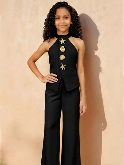 Travachic KIDS Tween Girls' Casual Elegant Solid Color Tank Top Set