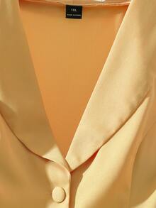 Franclia Đầm dài tay ngắn cổ ve lật màu xanh lá cây bóng mượt dành cho nữ mùa hè, trang phục thanh lịch cho công sở, đi làm, thường ngày, các dịp trang trọng, sự kiện xã hội và dã ngoại. - Màu vàng ngỗng - Xem 6