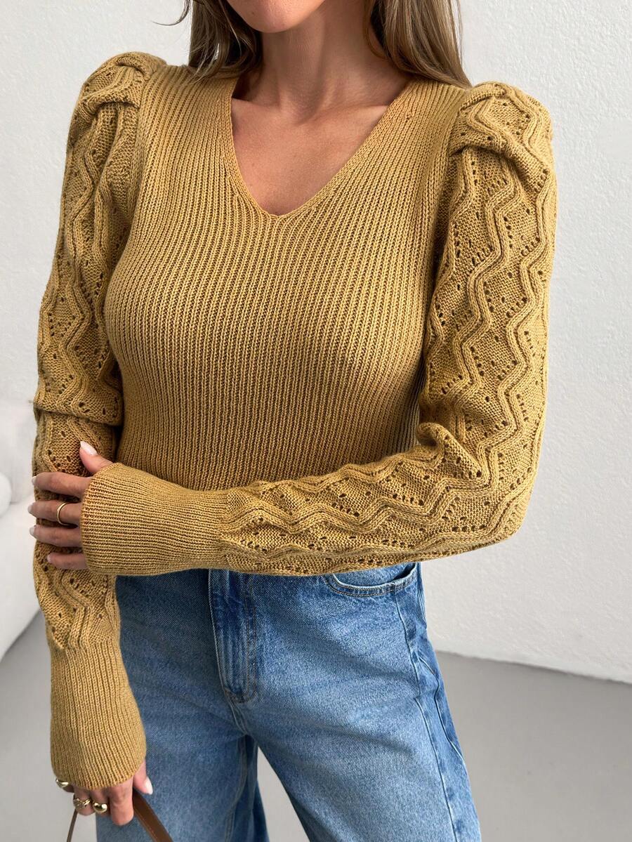 Women Sweaters - Camel - View 1
