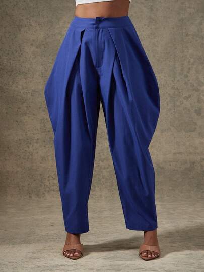 Vixey 高腰双褶筒裤